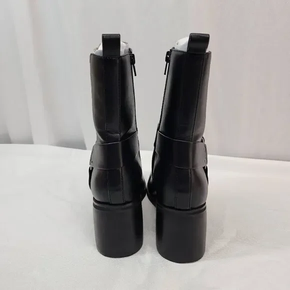 The Drop Size 8 Women's Stevens Chelsea Boots Vegan Leather Rocker Moto Combat - Picture 4 of 8